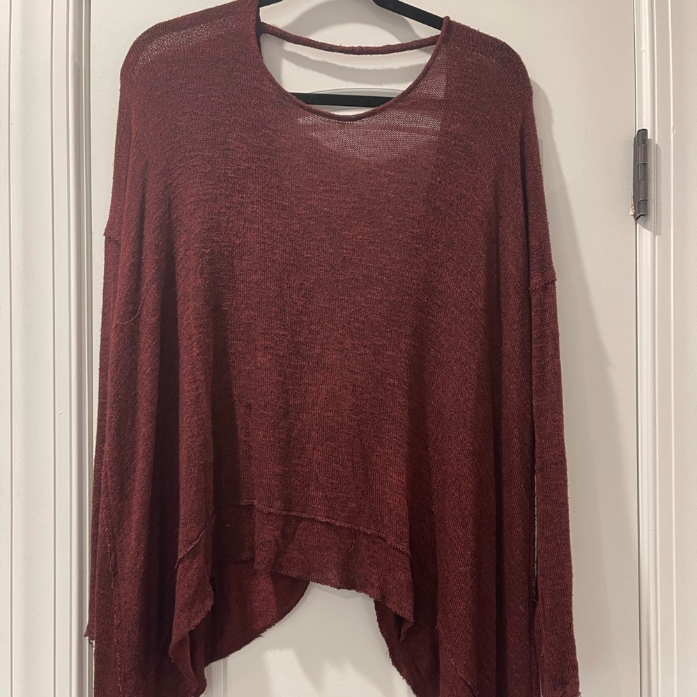 Free People Chasing You Open Twist Back Sweater XS
